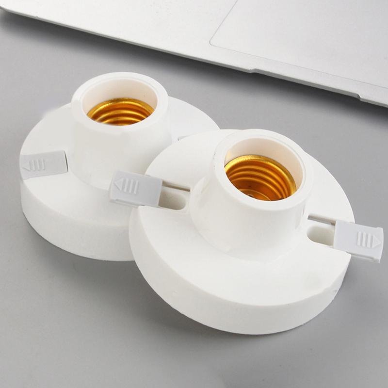 1/5Pcs Flat Light Bulb Socket Holder Adapter 220V E27 Screw Lamp Stand Base Cap Socket White Ceiling Light Lamp Bulb Fixing Base