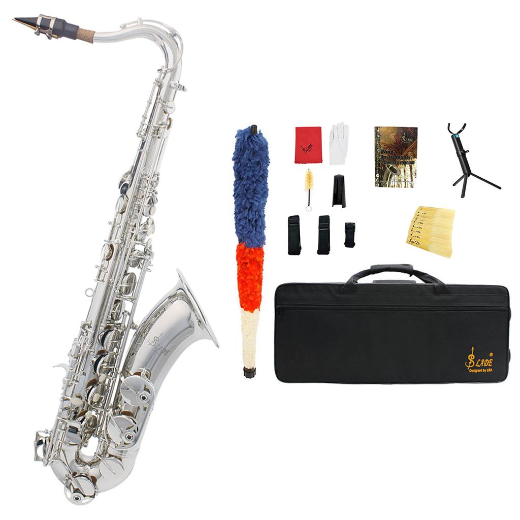 SLADE Tenor Saxophone Multi-materials Selection Sax Brass Body Professional Woodwind Instrument with Case Gloves Accessories