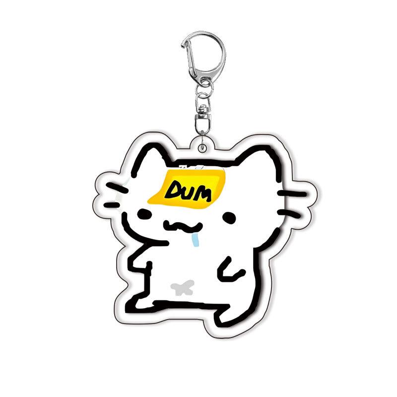 

5 Pcs Anime Acrylic Double Layer Keychain Cute Creative Backpack Charm Dropshipping Cat Theme Accessories for Fans Gift 55mm