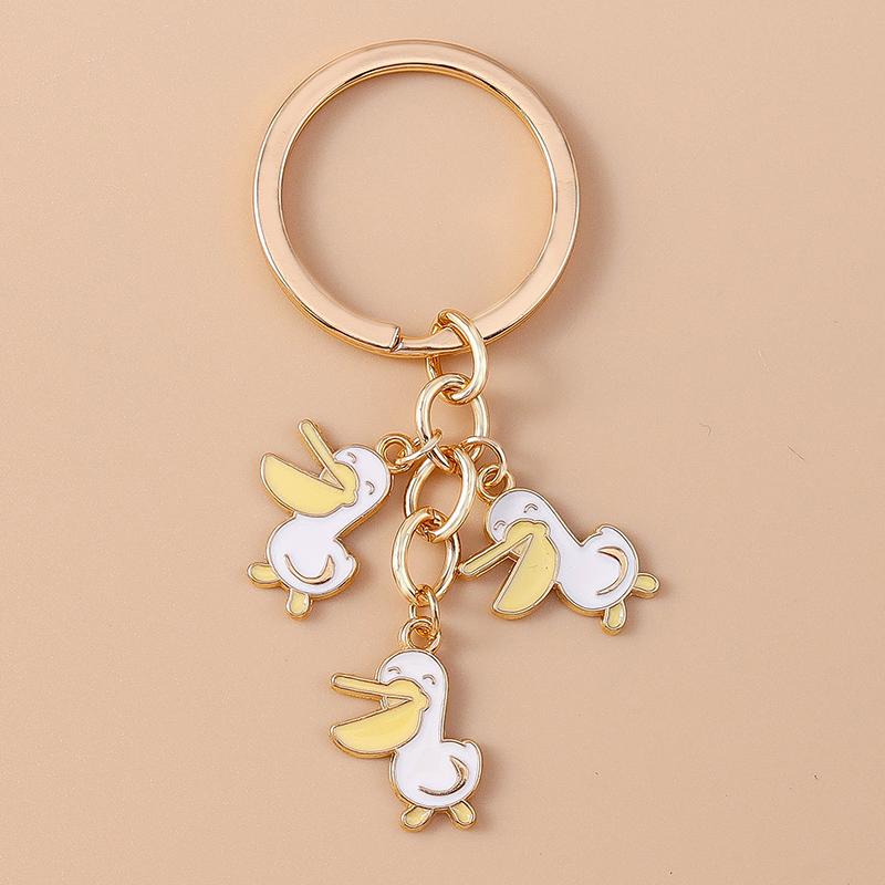 Cute Enamel Carrot Rabbit Keychain Cartoon Animal Key Ring for Women Girl Handbag Pendant DIY Handmade Jewelry Gift