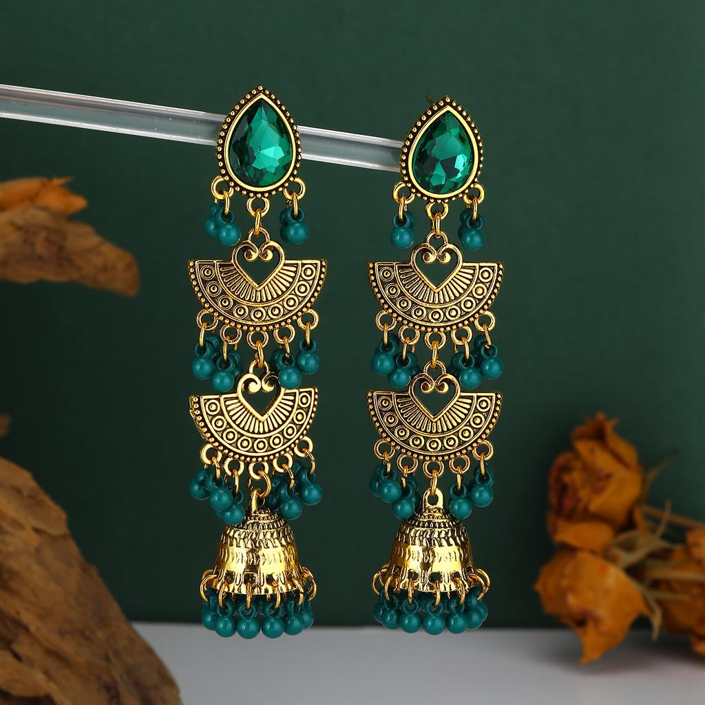Bohemian Vintage Tassel Earrings for Women , Titanium Alloy Ear Studs , Ethnic Style Drop Earrings