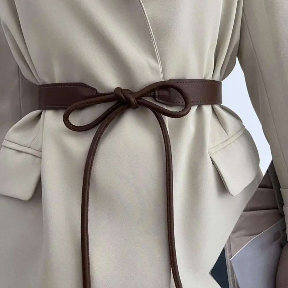 Wide Leather Thin Belt Waist Chain Knotted Waist Belt Fashion Waist Band  Women