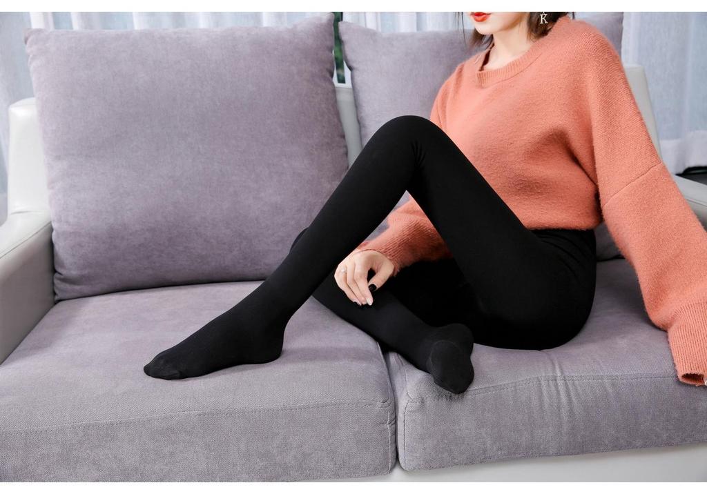 Little Ono Women's Gray Knit Slimming Base Layer Pantyhose - Spring Outerwear, Miu Style, Slim Waist.