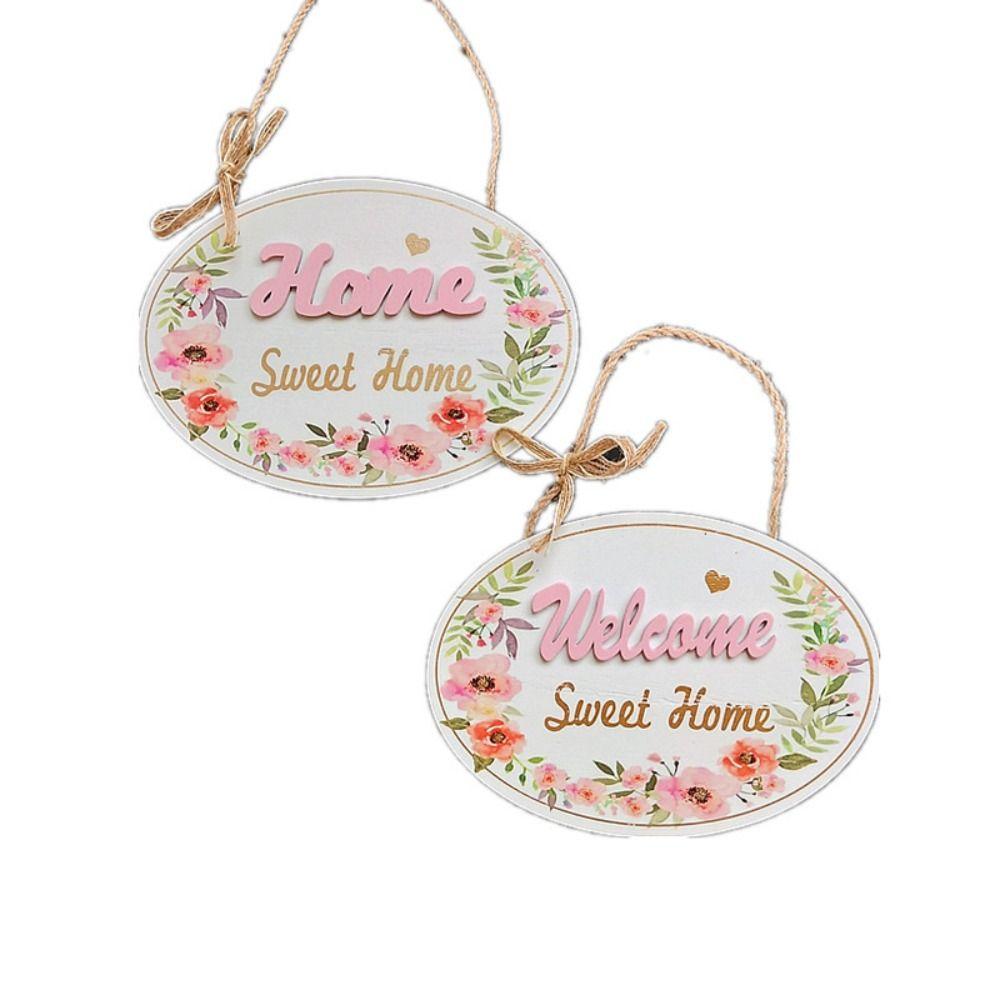 Handmade Home Decoration Double-sided Door Plate Garden Plaque Door Hanging Ornaments Layout Props