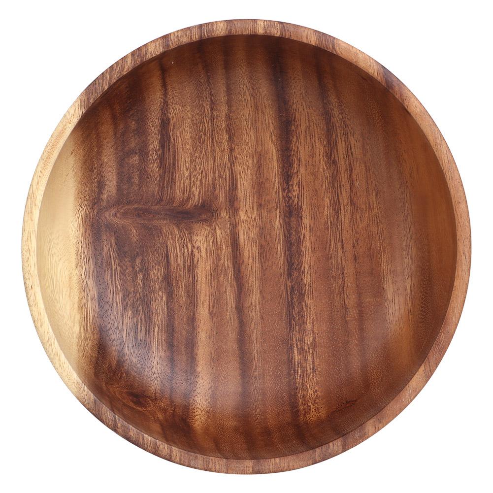 22x7.5cm Eco Friendly Wooden Salad Bowl Container Food Fruit Serving Bowl Kitchen Tableware