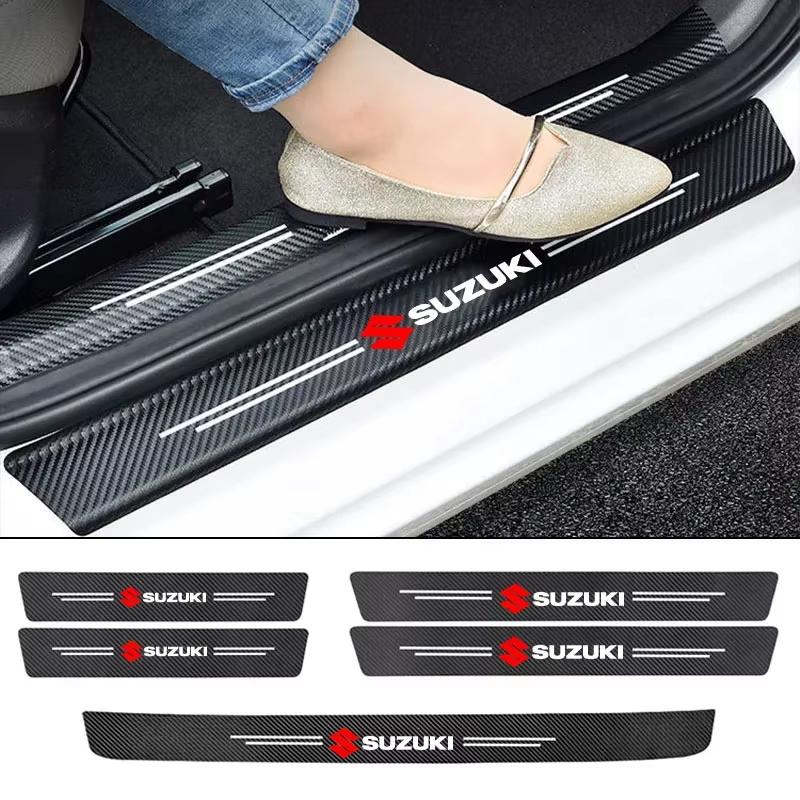 Accesorio de Coche Pegatina Protectora de Fibra de Carbono para Parachoques de Maletero de Coche para Suzuki Samurai S-Cross SX4 Swift XL-7 Liana Spresso Celerio