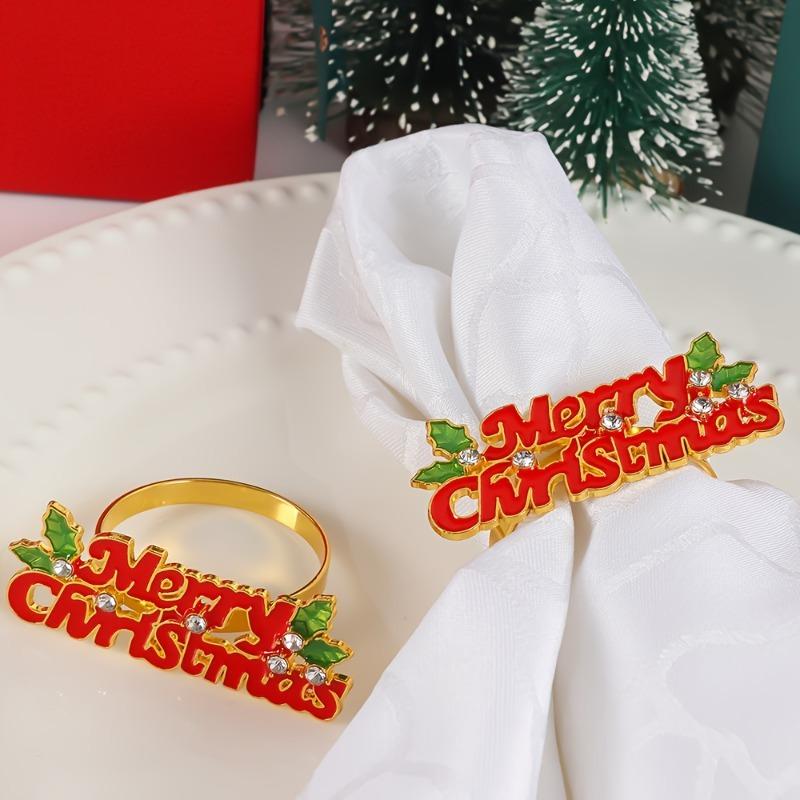 Christmas Restaurant Table Decor Durable Metal Holiday Accessories with Merry Christmas Design for Home Christmas Decoration