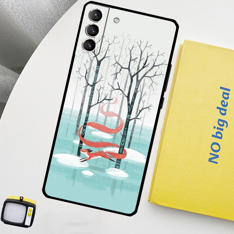 Winter Fox Foxes Phone Case For Samsung Galaxy S25 Ultra S20 S21 S22 S23 Plus S9 S10 S25 FE S24 Ultra Cover