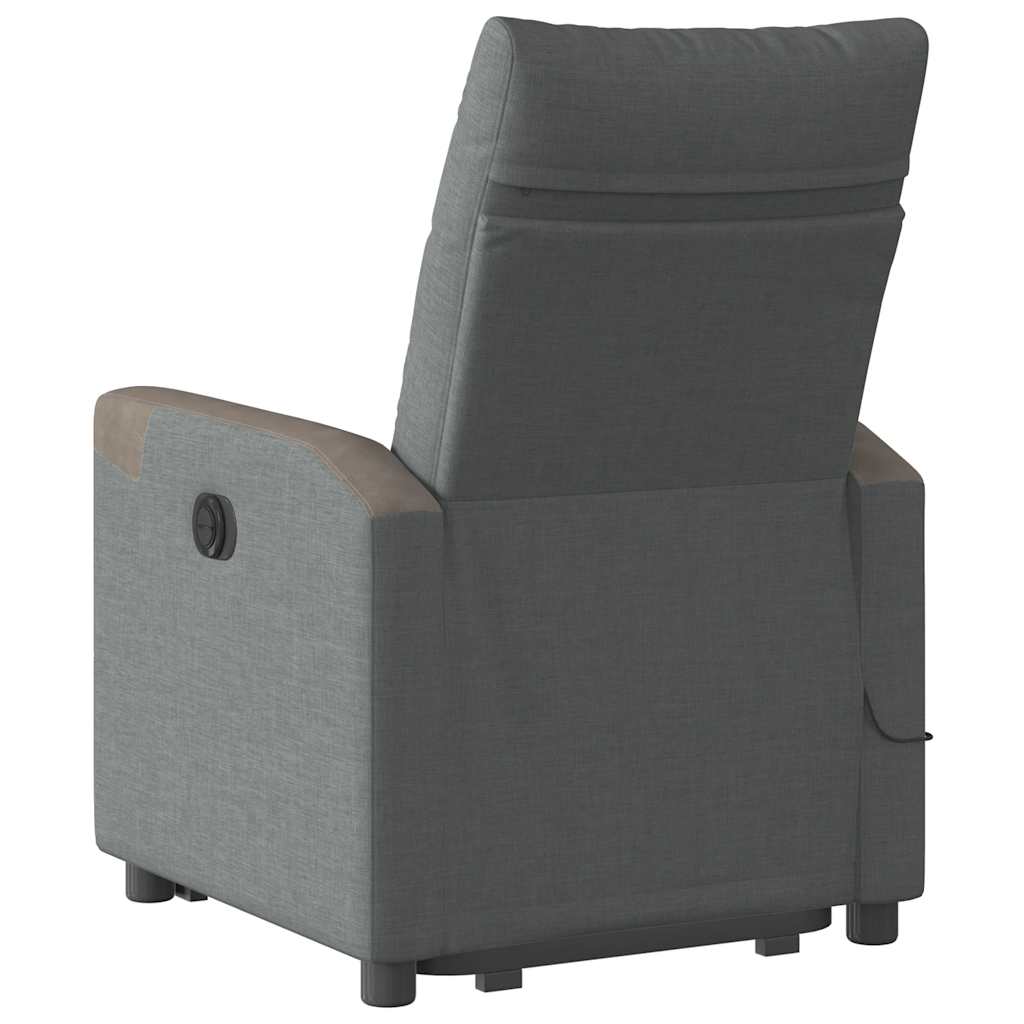 Recliner Chair with Lift Function Dark Gray Fabric