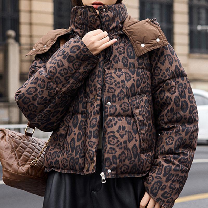 

Fashion Woman Winter Short Coats Hooded Loose Women s Parkas Thick Warm Outerwear 2XL коричневий