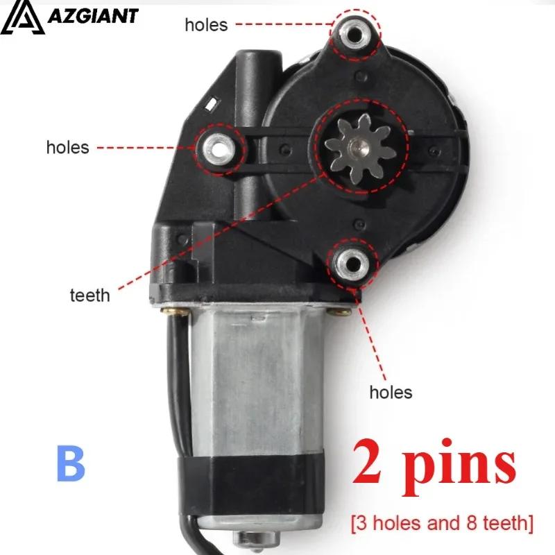 AZGIANT 12V/24V 3 hole 8 gear/teeth electric car Window lifter motor Power Windows Motor Regulator Left/ right torx pinion