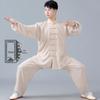 Unisex Cotton Linen Tai Chi Suit - Summer Martial Arts Practice & Competition Wear