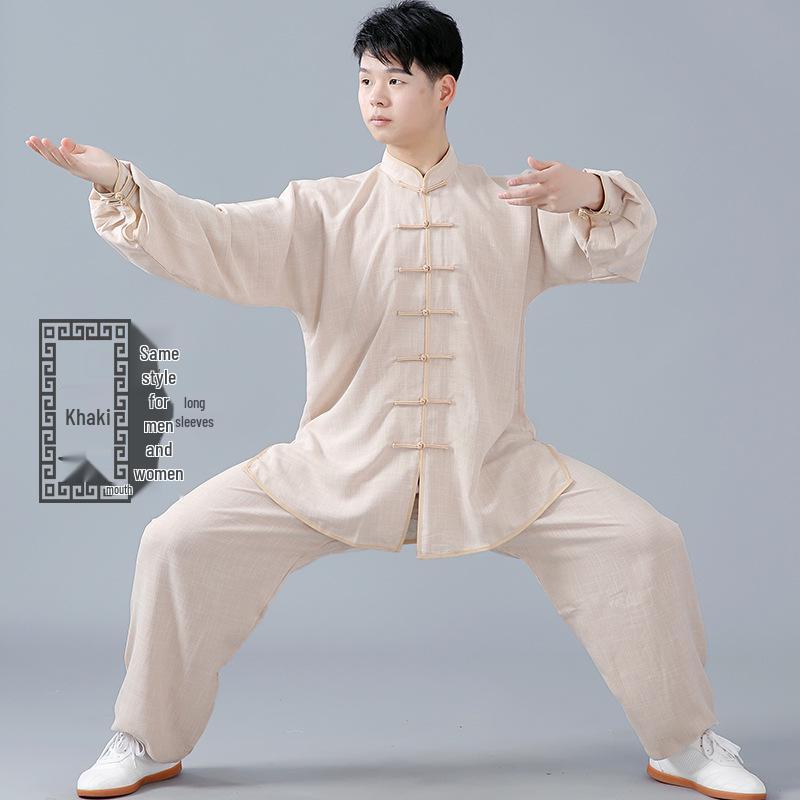 Unisex Cotton Linen Tai Chi Suit - Summer Martial Arts Practice & Competition Wear