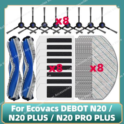 Kompatibel für ECOVACS DEBOT N20 / N20 PLUS / N20 PRO PLUS Haupt-Seitenbürste Hepa-Filter Mopp-Tuch Zubehör Ersatzteile
