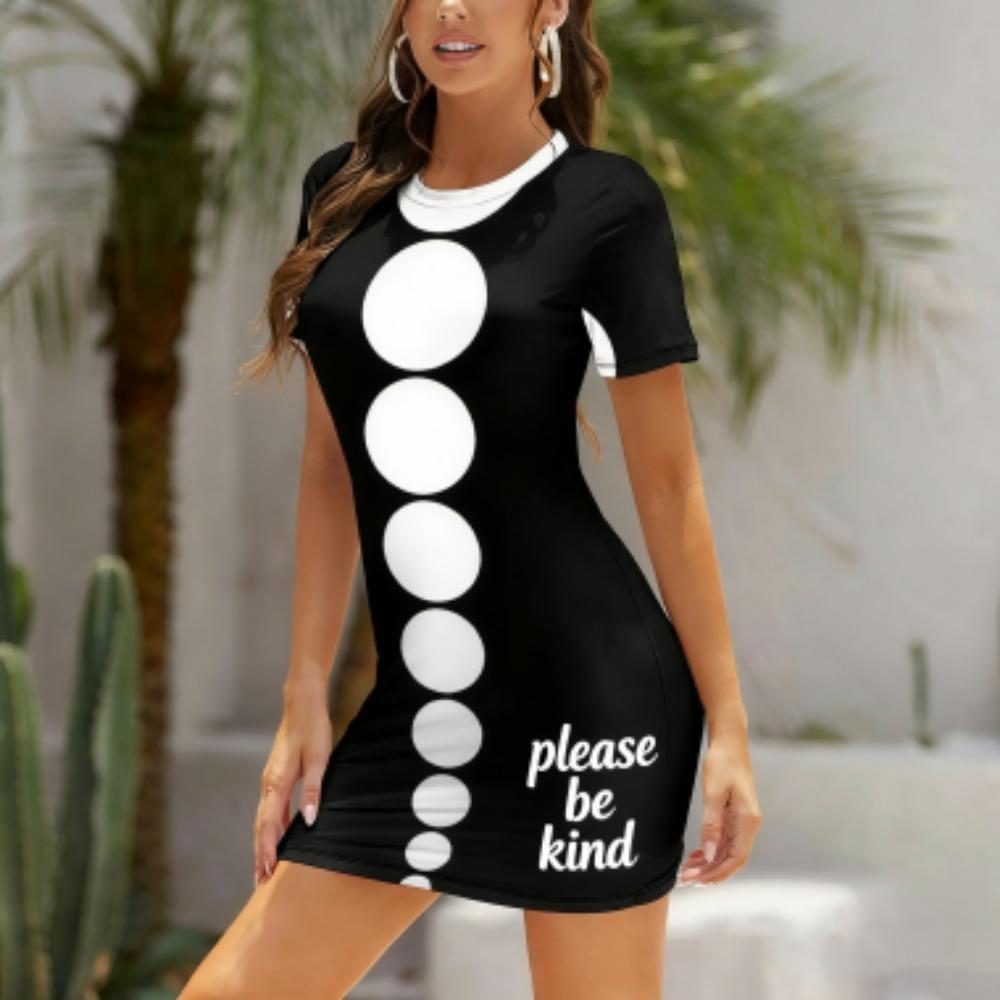 Fashion Print Women's Casual Homewear Women Nightdress Short Sleeve Dresses Women's Nightwear Loungewear Women Home Dress