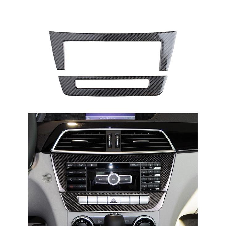 Car Accessories Interior Carbon Fiber Stickers For Mercedes-Benz C Class W204 2007-2013 Entral Console A/C Switch Panel