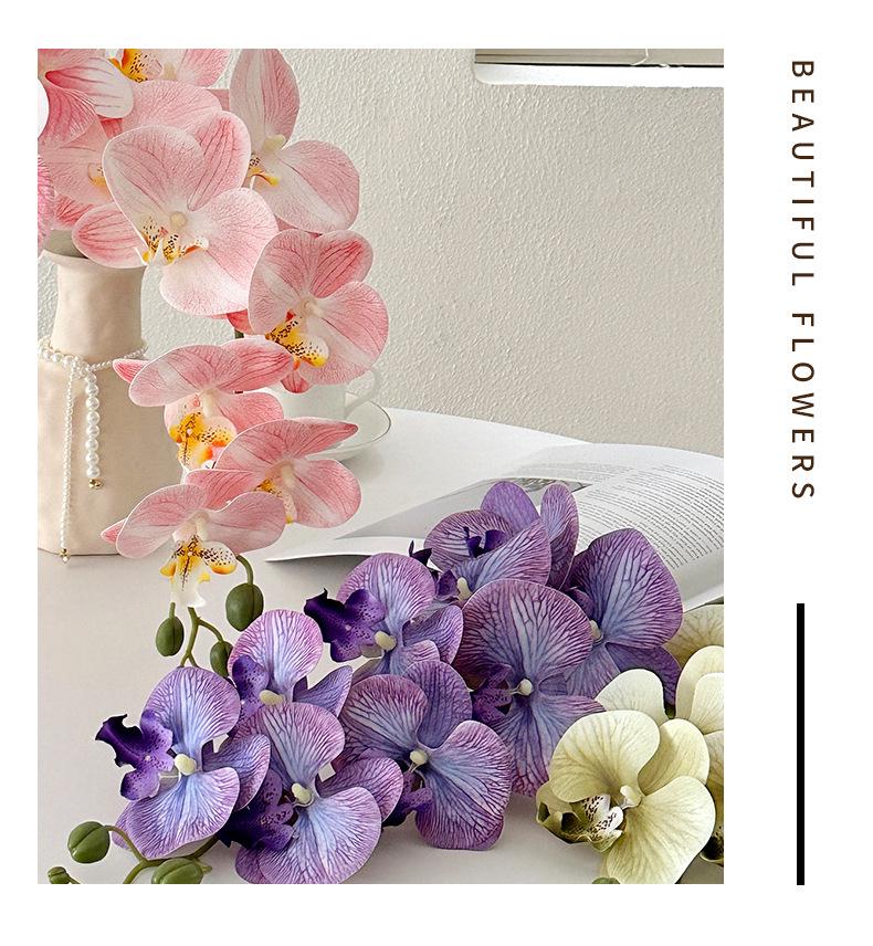 Bionic Phalaenopsis Floral Arrangement: Realistic Fake Flower Decor for Living Room or Dining Table.
