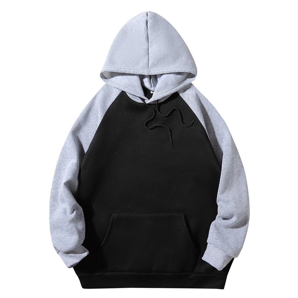 Women's Color Stitching Hooded Sweatshirt Unisex Long Sleeve Pullover Casual All-match Hoodies for Autumn Winter