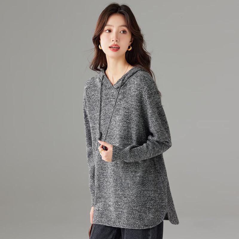 Women's 100% Wool Hooded Pullover Sweater