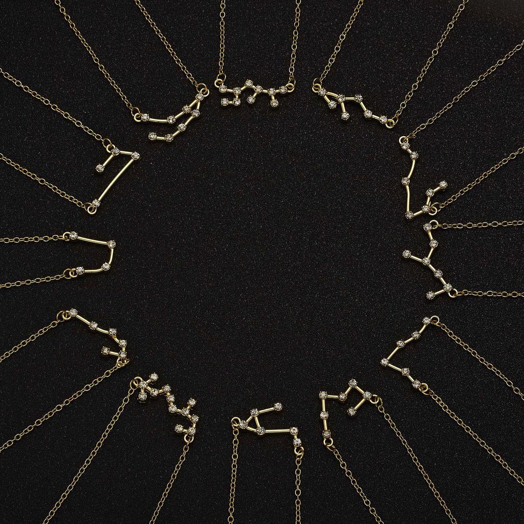 3 Teile/satz 12 Sternzeichen Halskette Für Frauen 12 Konstellation Anhänger Kette Choker Geburtstag Schmuck Mit Karton Karten