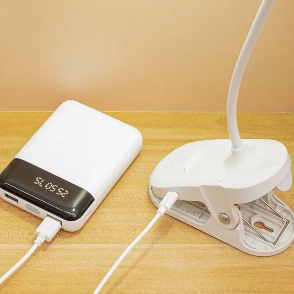 USB Charging Table Lamp With Clip LED Light Creative Reading Night Light  Bed