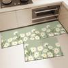 Floral Kitchen Carpet Non-slip Waterproof Oil-proof PVC Leather Washable Kitchen Rug Long Strip Runner Floor Mat Home Decoration