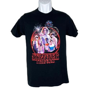 Tričko Stranger Things Pánské Malé Černé Grafické Netflix Bavlna Eleven Tričko