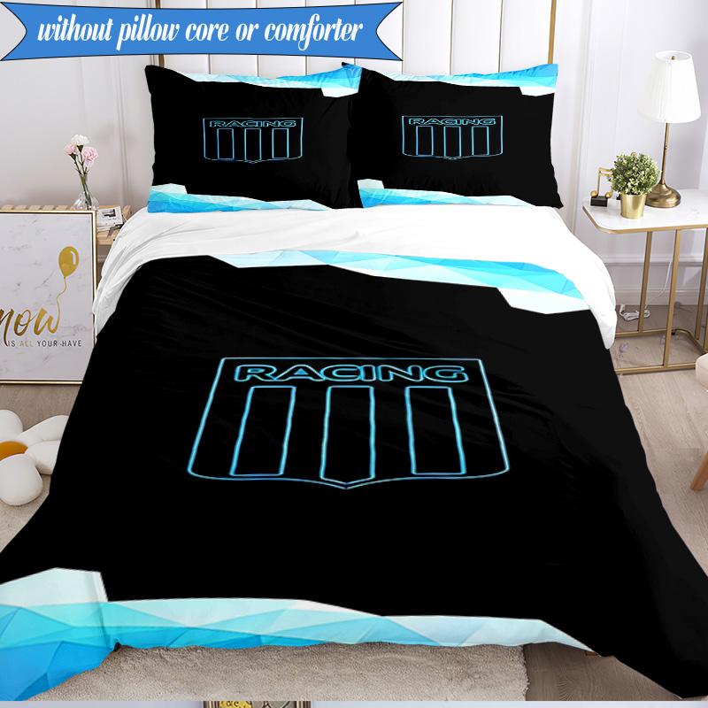 Racing Team Emblem 3pcs Bedding,Including 1pc Duvet Cover And 2pcs Pillowcases Perfect for Christmas,Ideal for Bedroom, Dormitory