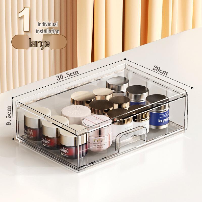 Transparent Stackable Makeup Storage Box for Lipstick, Mask & Skincare
