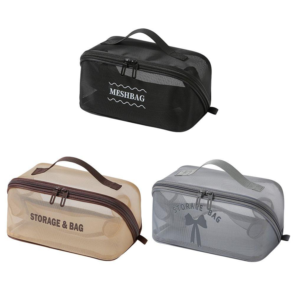 Travel Mesh Makeup Bag Portable Multifunctional Travel Toiletries Organizer Large Capacity Makeup Case