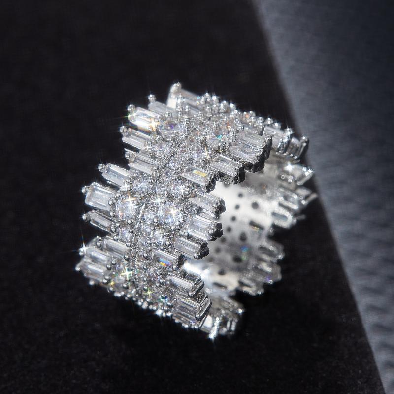 

Luxurious Sparkling Copper Color Cubic Zirconia Women s Wedding Ring Personalized Design Fashion Zircon Size 6-10 6