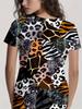 Stylish Plus Size Women's Leopard Print Crew Neck T-Shirt - Short Sleeve, Fashionable Top for Summer