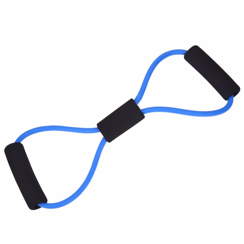 Portable Yoga Tube 8 Type Rubber Latex Muscle Training Resistance Band Elastic Pull Rope Gym Fitness