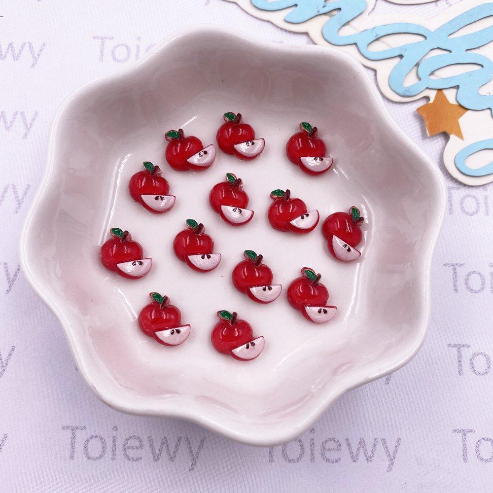 50pcs Resin Colorful Litchi Watermelon Cherry Lemon Strawberry Fruit Nail Art Flat Back Rhinestone Scrapbook DIY Jewelry Crafts