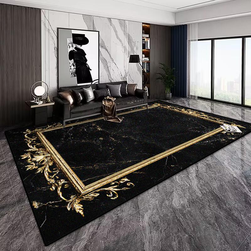 Marmer Zwart Goud Tapijt voor Woonkamer Decoraties Bank Tafel Grote Vloerkleden Hal Balkon Lange Vloermat Antislip Deurmat