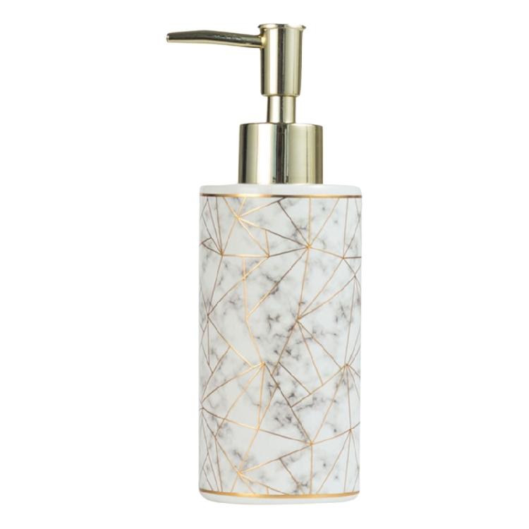 Stylish 300ml Marble Ceramic Soap Dispenser Bottle Empty Bottle Modern Bathroom Decors for Hand Sanitizer & Shampoo