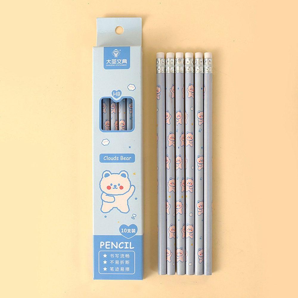 10Pcs Stationery Writing Pencil Sketch Painting Pencil Durable HB Pencil  School
