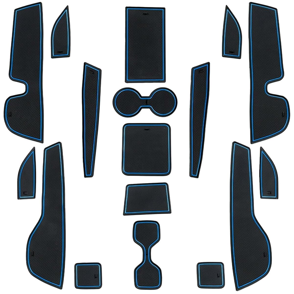 Резиновый пол Negues Совместим с Outlander PHEV GN0W 2021 Mitsubishi Резиновый Outlander Интерьер Outlander Пол Багажник Интерьер Резиновый Синий синий