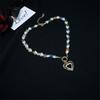 Tooxika Skeleton Love Heart Pearl Lurex Small Flower Necklace Niche Beading Personality Temperament Collarbone Chain