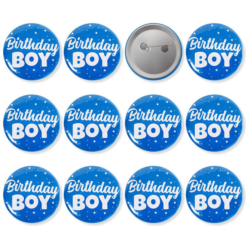 New Boys And Girls Themed Birthday Party Badges Handmade Tinplate Badges 