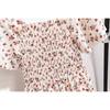 Spring Summer Chiffon Dress Women Midi DressesFemale Short Sleeve Elastic Waist Printed Floral Pleated Backless Casual Dress