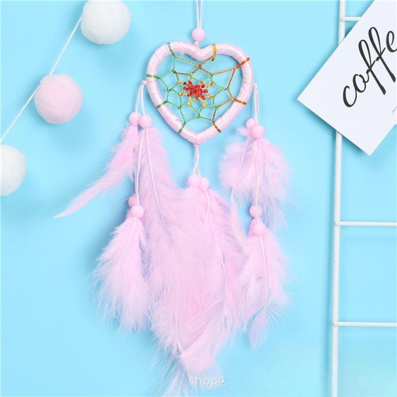 Feather Pendant Decoration Ornament Car Pendant Feather Wind Chimes Decor DIY Handmade Dream Catcher Home Dreamcatcher