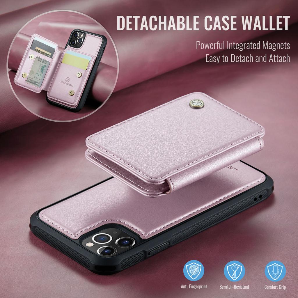 Für iPhone 11 Pro Max Hülle Leder Handyhülle mit abnehmbarer magnetischer Kartentasche