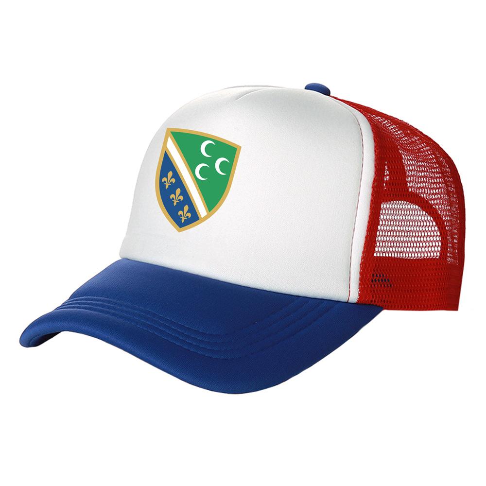 Bosniak National Flag In Sandzak Trucker Cap Summer Unisex Cool Bosnia Baseball Caps Unisex Mesh Net Hats
