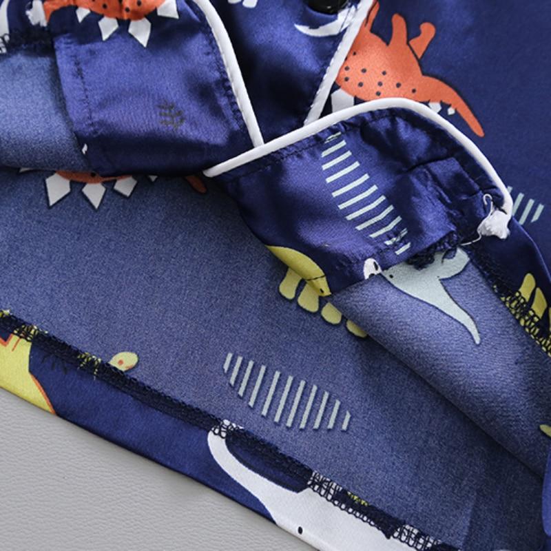 Kids Pajamas 2PCS Sleepwear Sets Boys Girls Animal Pattern Cotton Nightwear