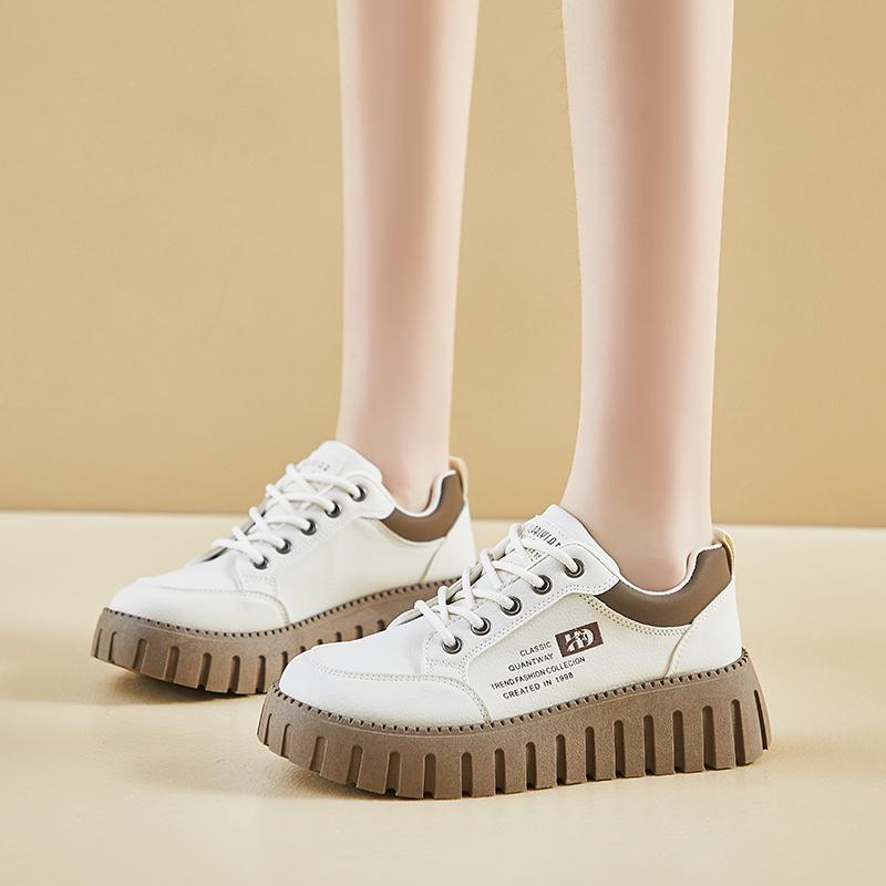 Mode 2024 Herbstmode Neue Damen Bequeme Einfarbige Schnür-Low-Top-Sneaker