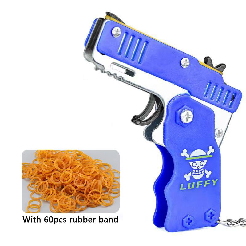 

1 шт. Мини-игрушка металлический пистолет с резинкой забавный складной пистолет брелок кулон детские подарки на день рождения игрушки для мальчиков и девочек игра сувениры для вечеринок