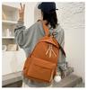 Schoolbag schoolbag female college student Japanese ins solid color Harajuku student backpack wholesale large capacity versatile backpack