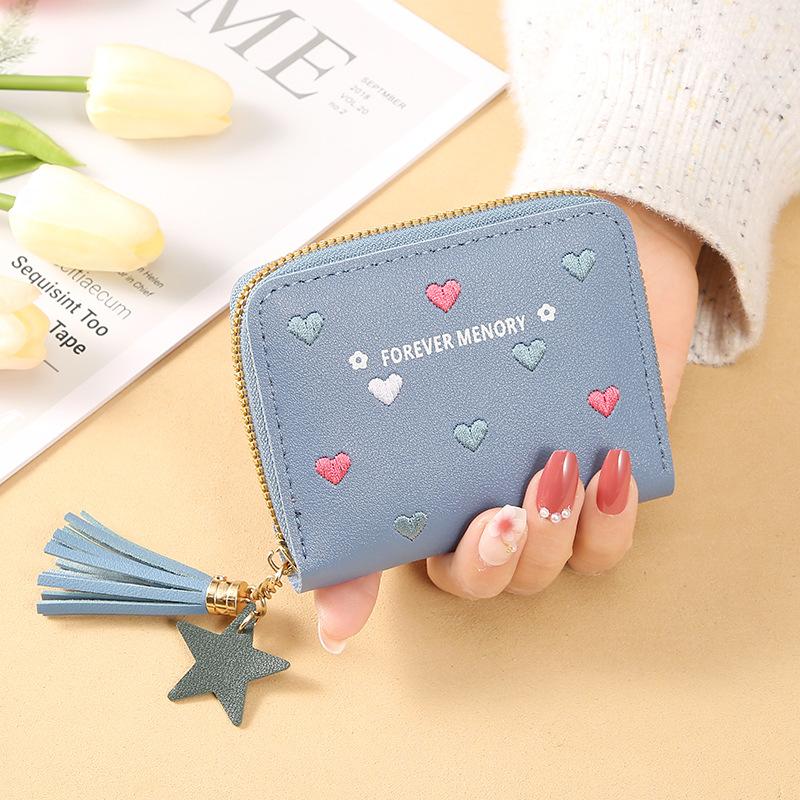 Women's Wallet Women's Short Zipper Card Position Wallet Japanese and Korean Change Bag Multifunctional Folding Wallet Small Wallet