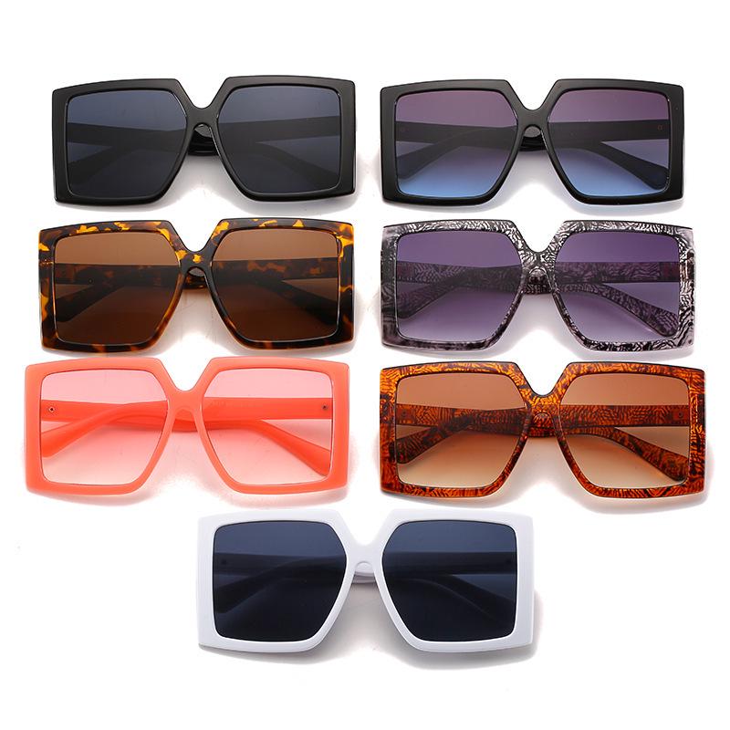 2024 Fashion Large Frame Square Sunglasses with Metal Accents - European & American Trend